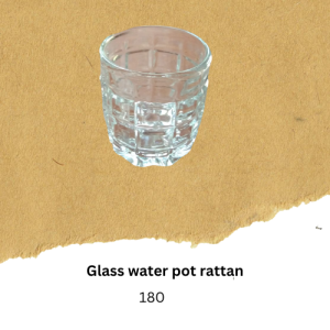 Glass water pot rattan (  Buddha offerings item )
